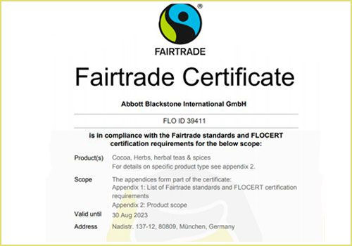 FLO Fairtrade Certificate